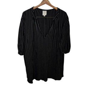 Joie Pinstripe Puffy Sleeve Tunic 1X